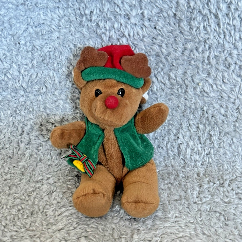 Commonwealth Plush Reindeer Toy Christmas Stuffed Animal Holiday 7"